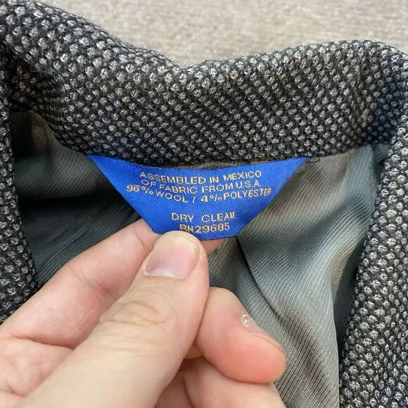 Vintage Pendleton Blazer Mens Size 42 Gray Wool Blend Rockabilly Tweed - Picture 6 of 14